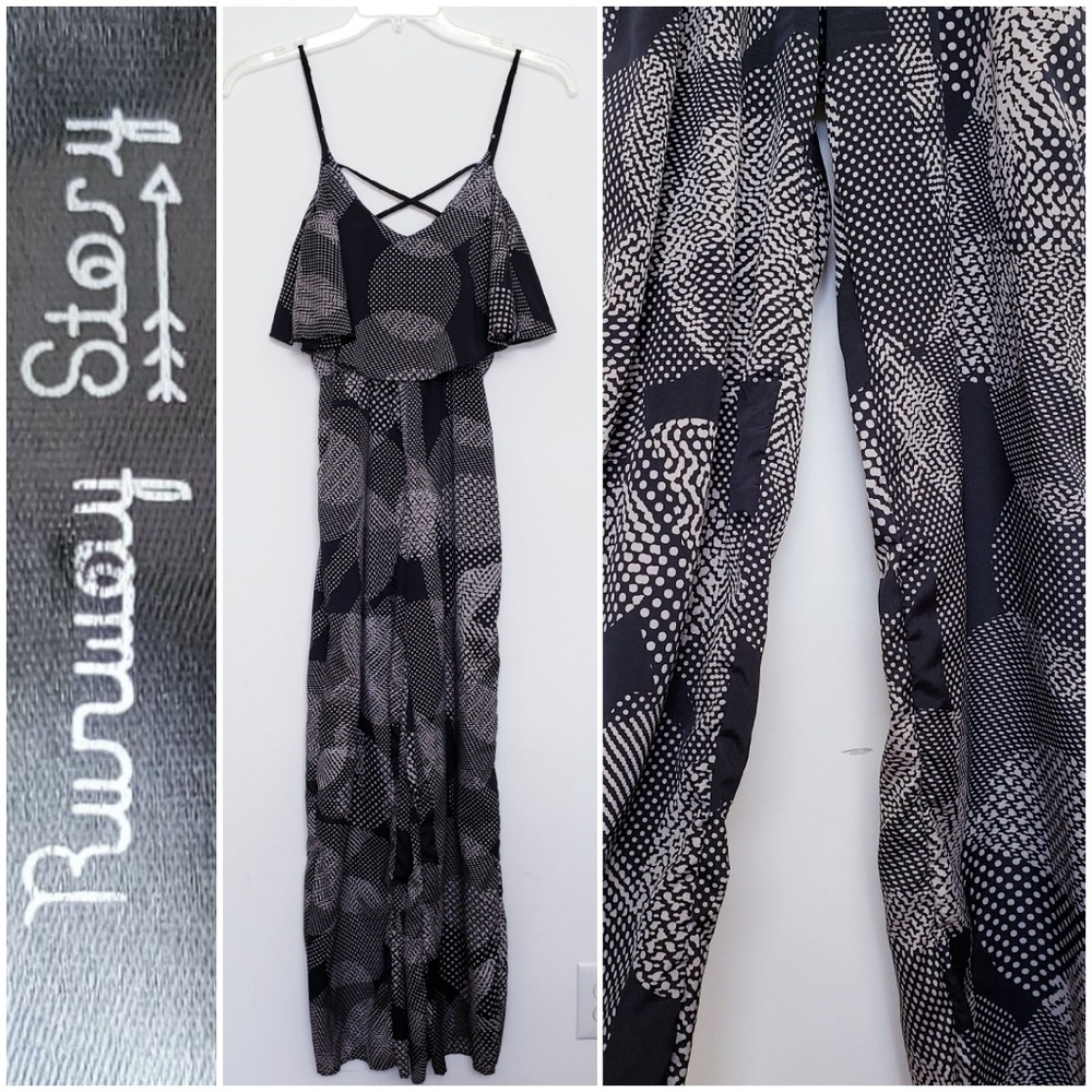 Runway Story black/silver gray sleeveless romper 🤍size medium